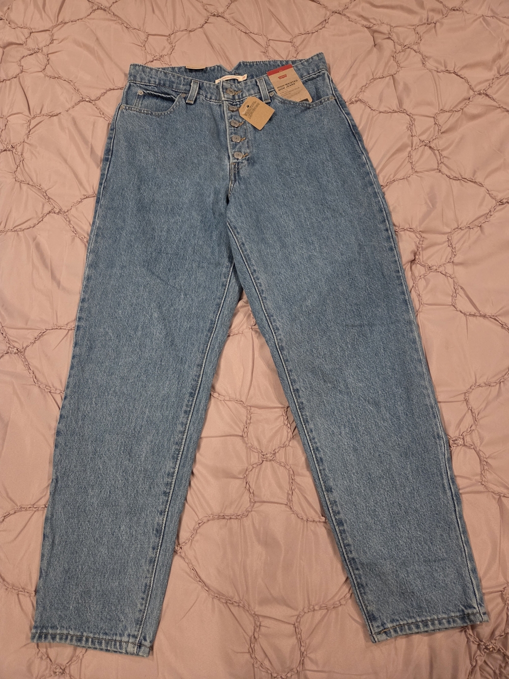 Levi's High-Waisted Mom Jeans In Blue Denim